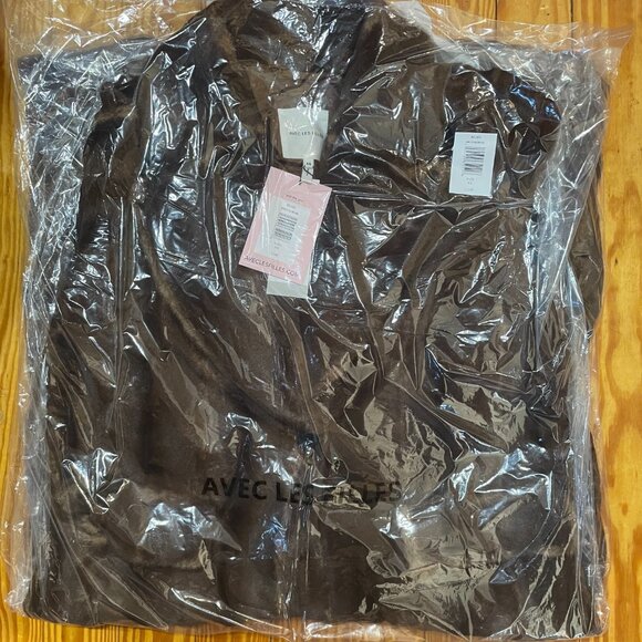 New Avec Les Filles Cropped Leopard Faux Fur Coat Brown XS $188 - Picture 4 of 5